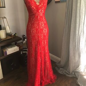 Red Lace Formal Dress